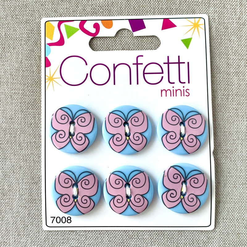 Pink Butterfly – Confetti Minis Buttons – 2 Hole (ONLINE ORDER ONLY)