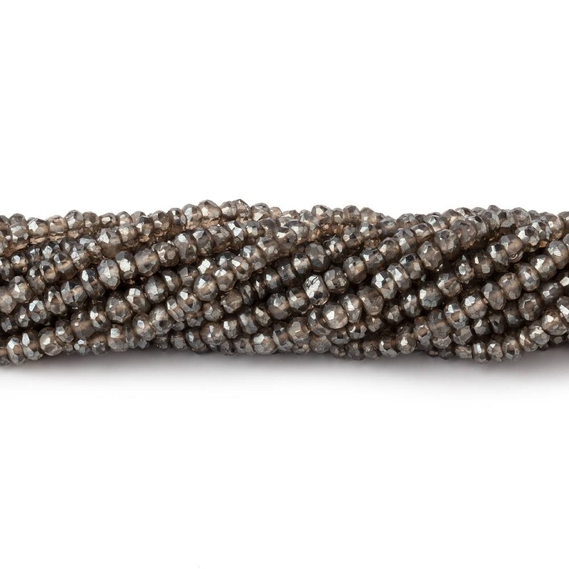 3.5mm Mystic Smoky Quartz Faceted Rondelle Beads 12.5 inch 130 pieces (ONLINE ORDER ONLY)