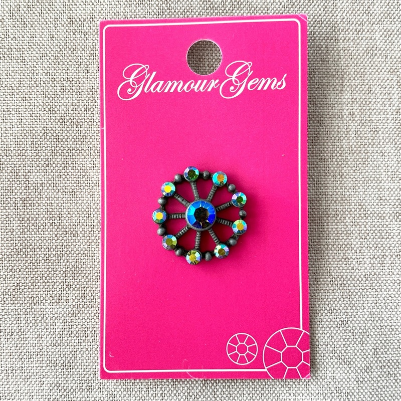 5218 AB – Glamour Gems – Shank Button – 22mm – Black AB (ONLINE ORDER ONLY)