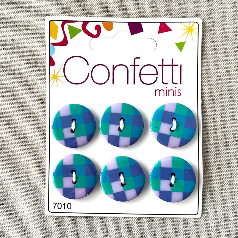 Checks – Confetti Minis Buttons – 2 Hole (ONLINE ORDER ONLY)