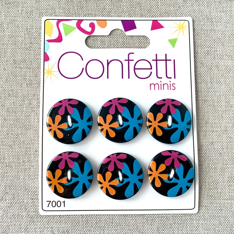 Mod Black – Confetti Minis Buttons – 2 Hole (ONLINE ORDER ONLY)