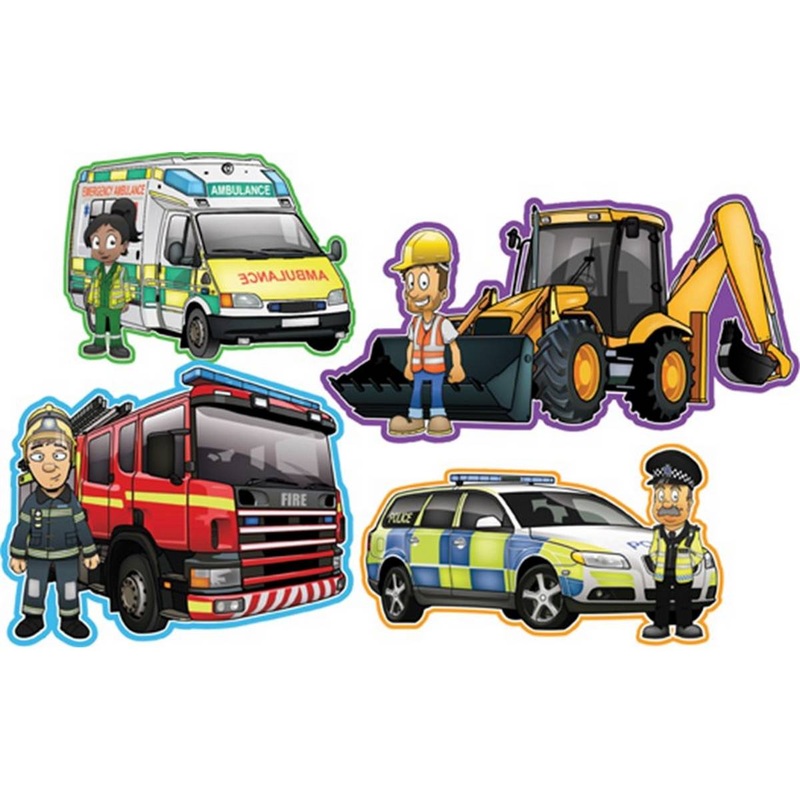 Workers and Vehicles set of 4