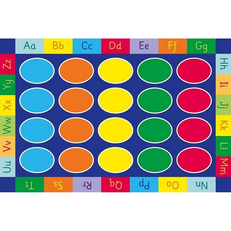 Rainbow ABC Dot Rectangle Mat
