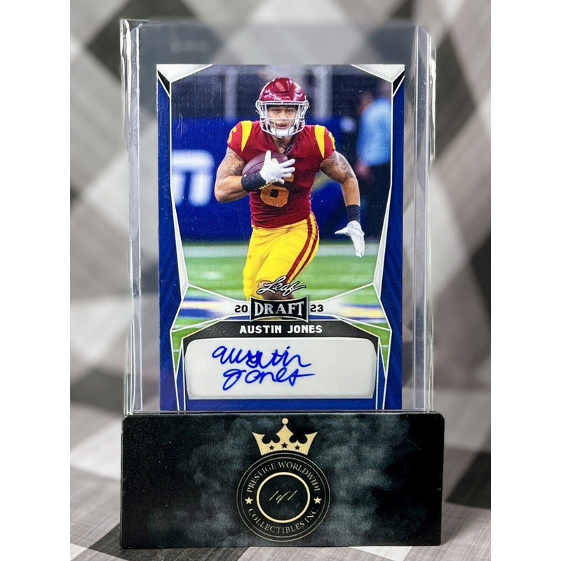 AUSTIN JONES 2022 Leaf Draft Blue RC Rookie Auto #BA-AJ2 USC/Stanford (ONLINE ORDER ONLY)