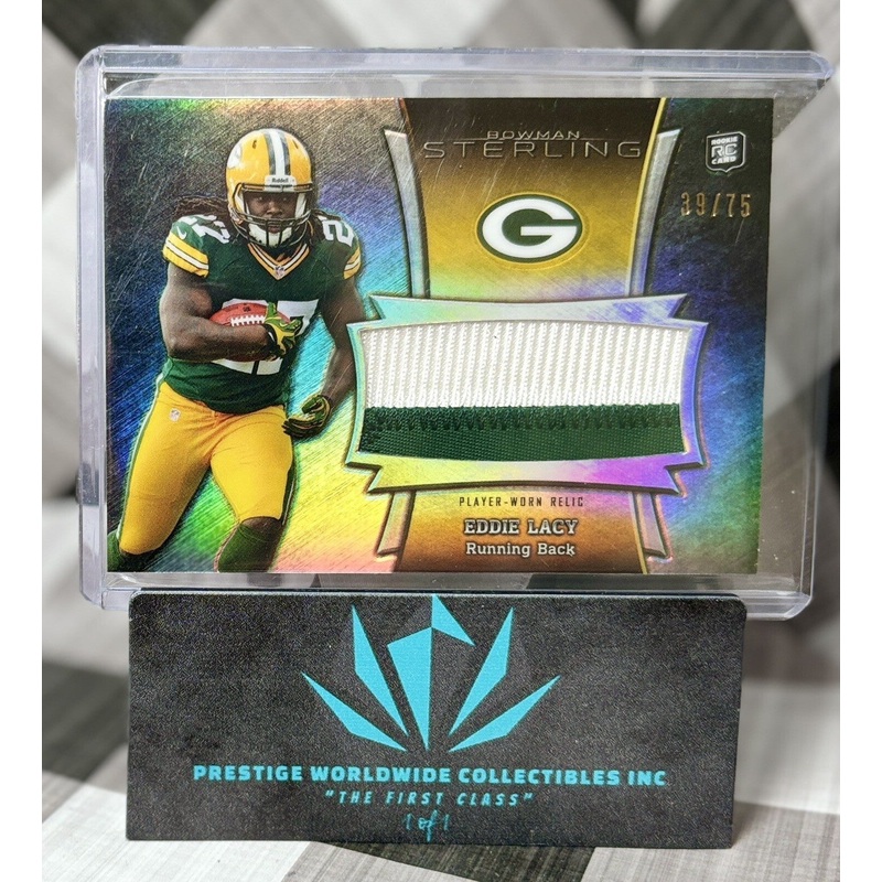 Eddie Lacy 2013 Bowman Sterling Refractor Rookie Jumbo Patch /75 #BSJRR-EL GB RC (ONLINE ORDER ONLY)