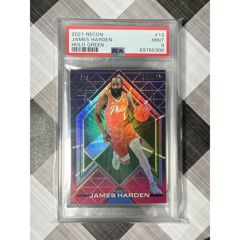 JAMES HARDEN 2021 Panini Recon NBA Holo Green #13 #d /5 PSA 9 – POP 1 – 76ers (ONLINE ORDER ONLY)
