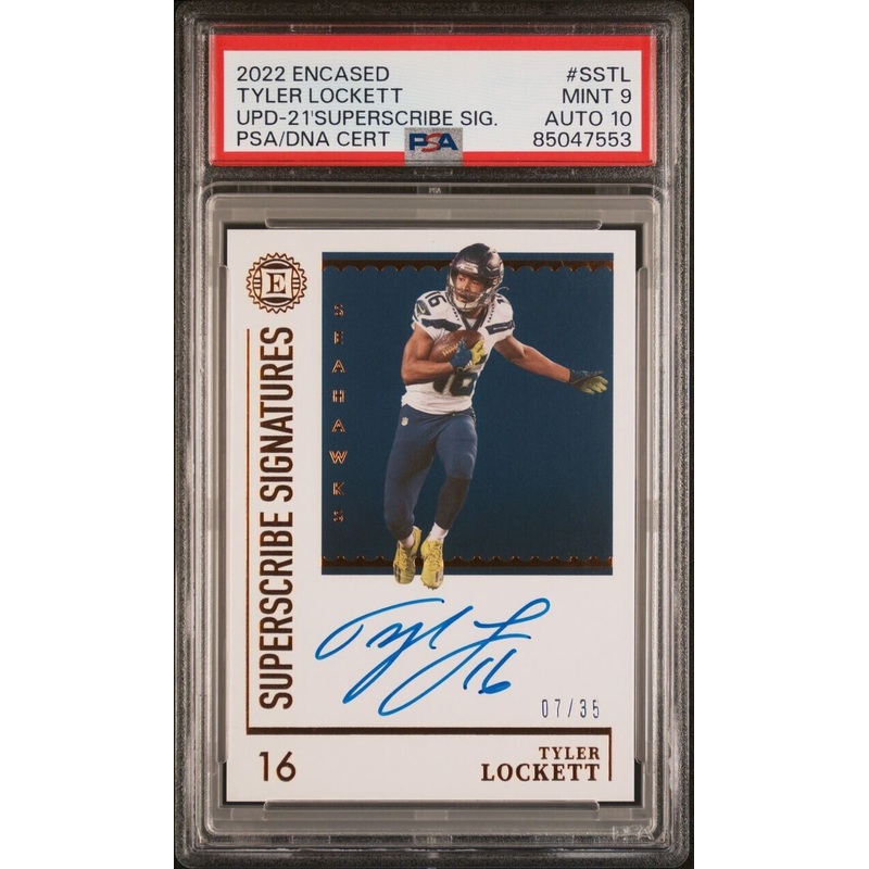 Tyler Lockett 2022 Panini Encased Superscribe /35 PSA 9 Auto 10 #SS-TL Seahawks (ONLINE ORDER ONLY)