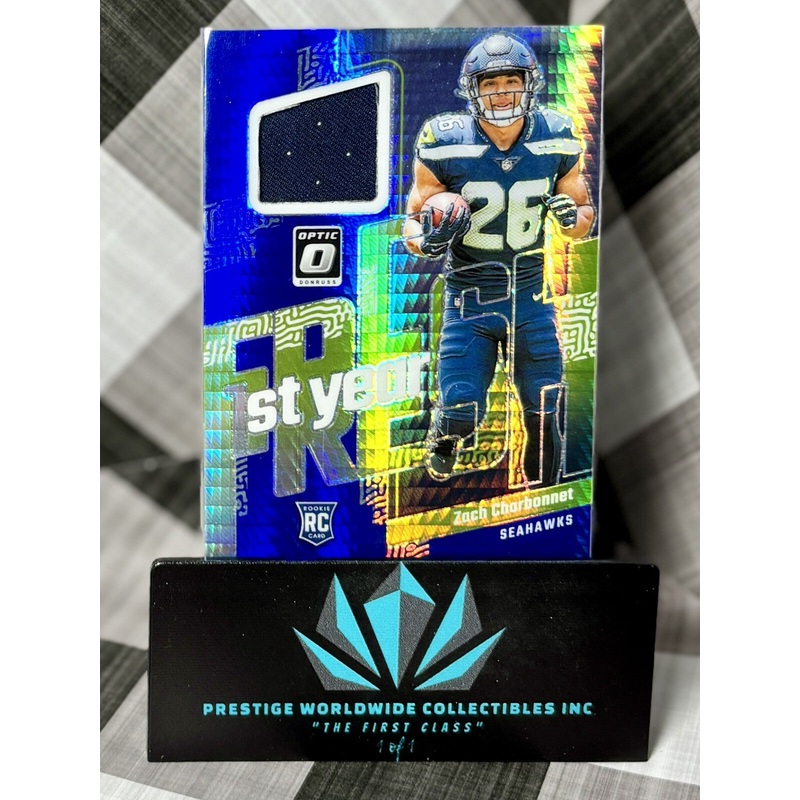 Zach Charbonnet 2023 Donruss Optic 1st Year Rookie Patch #FYF-ZC Seahawks RC (ONLINE ORDER ONLY)