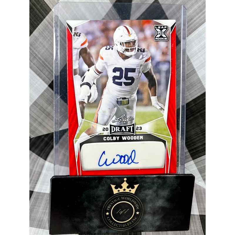 Colby Wooden 2023 Leaf Draft Red Rookie Auto #BA-CW1 (ONLINE ORDER ONLY)