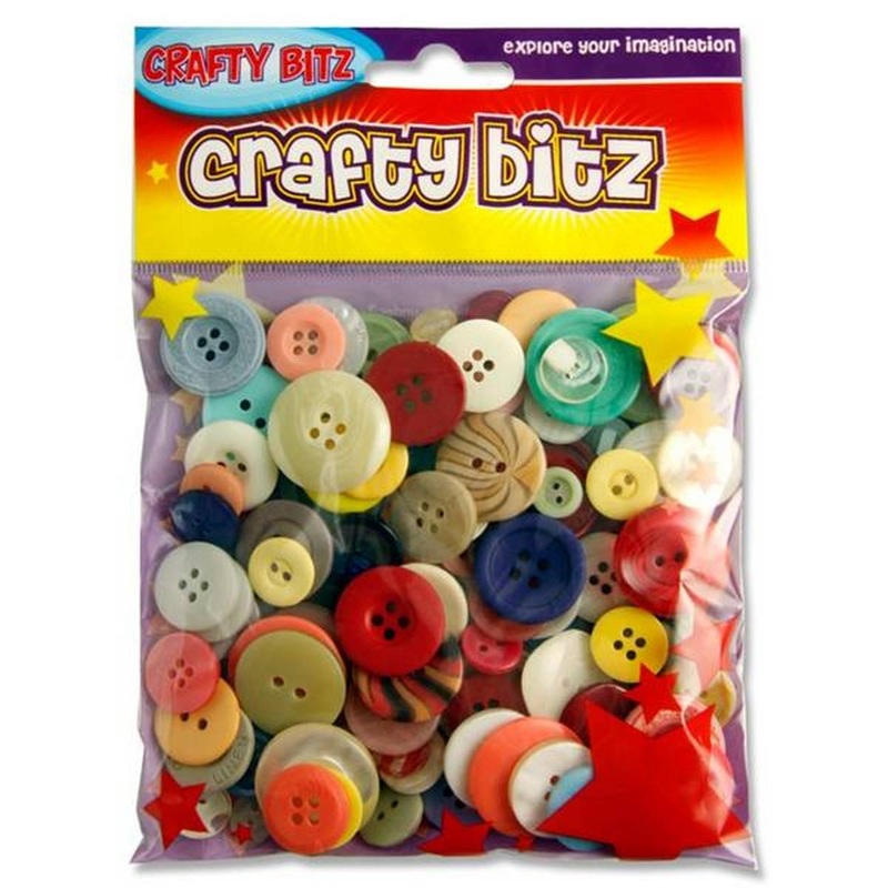 Crafty Bitz Assorted Craft Buttons Pack of 100