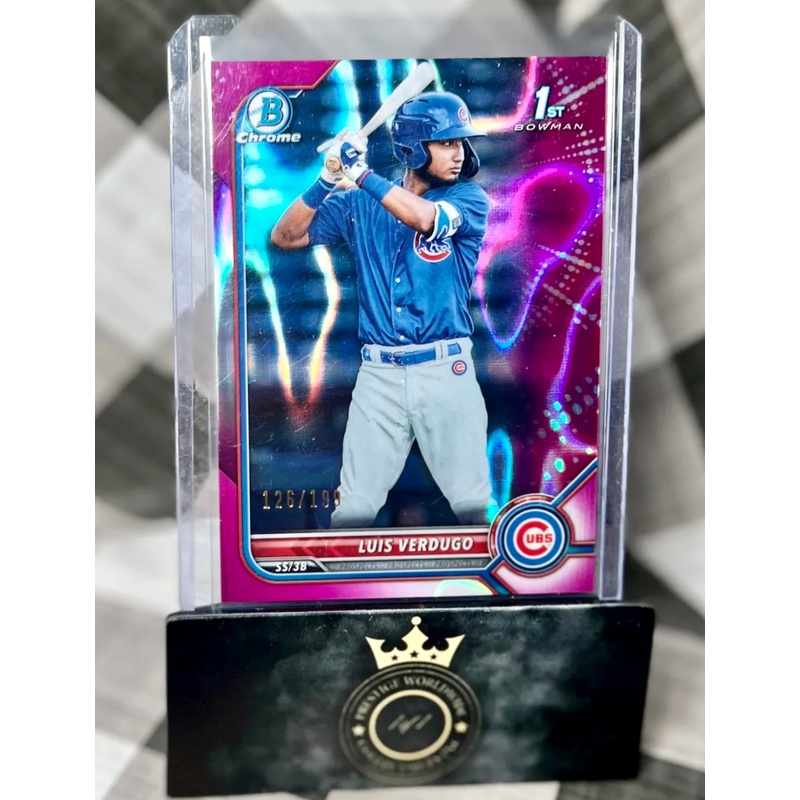 Luis Verdugo 2022 Bowman Chrome 1st Fuscia Wave /199 #BCP-147 – Cubs (ONLINE ORDER ONLY)