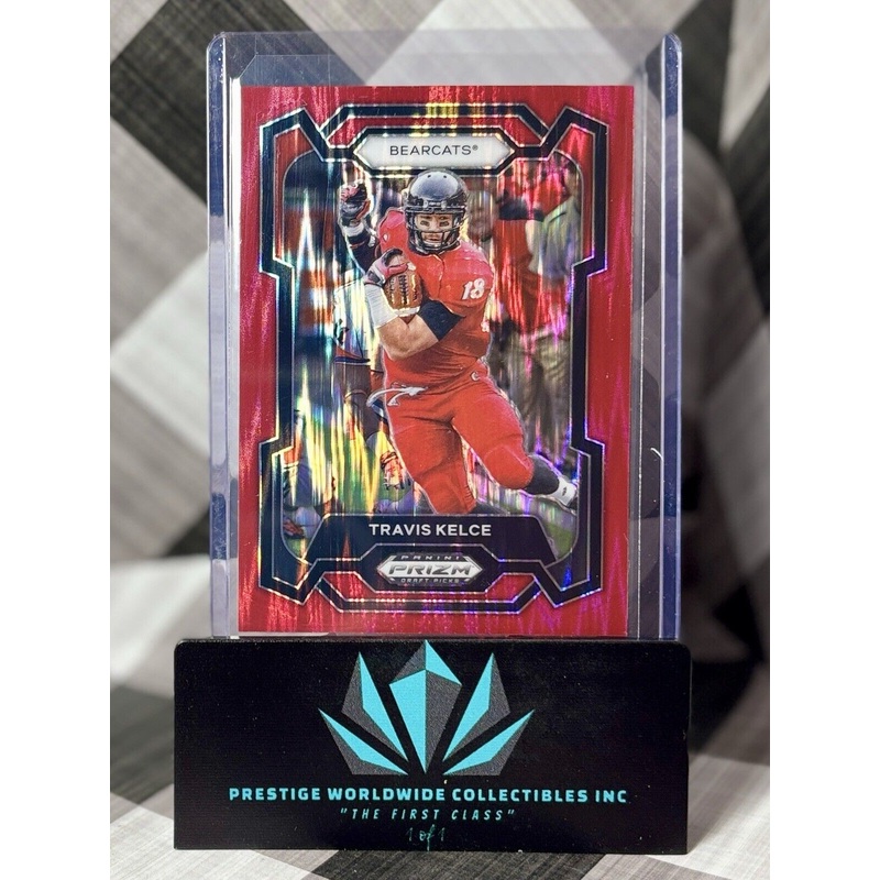 Travis Kelce 2024 Panini Prizm Draft Picks Red Flash Prizm /49 #64 KC Chiefs (ONLINE ORDER ONLY)