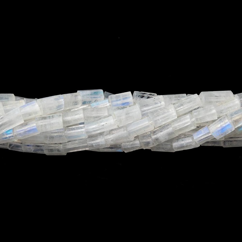 4×3-6x4mm Rainbow Moonstone Faceted Tube Beads 14 inch 64 pieces (ONLINE ORDER ONLY)