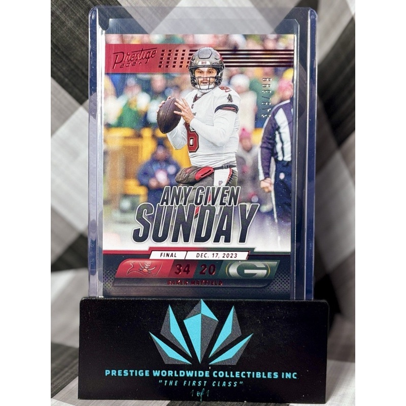 Baker Mayfield 2024 Prestige Any Given Sunday Red Xtra Points /399 #AGS-BMD Bucs (ONLINE ORDER ONLY)