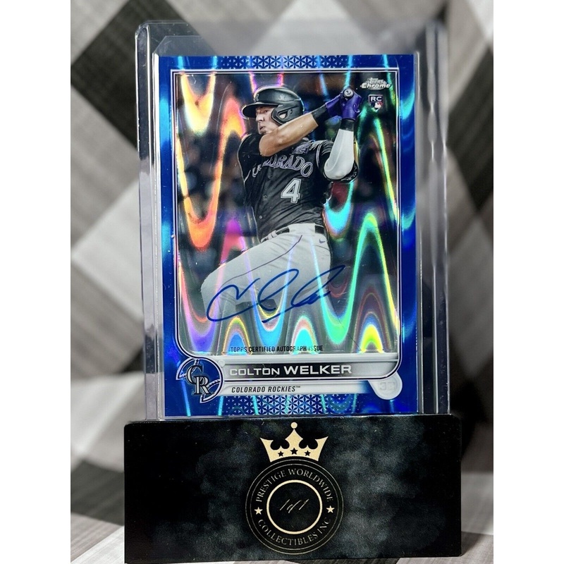 Colton Welker 2022 Topps Chrome Rookie Blue Ray Wave Refractor Auto /150 #RA-CWE (ONLINE ORDER ONLY)