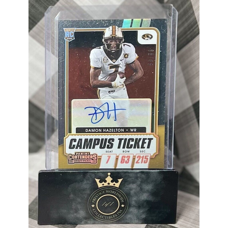 DAMON HAZELTON 2021 Panini Contenders Campus Ticket Auto /99 #301 Texans Missou (ONLINE ORDER ONLY)