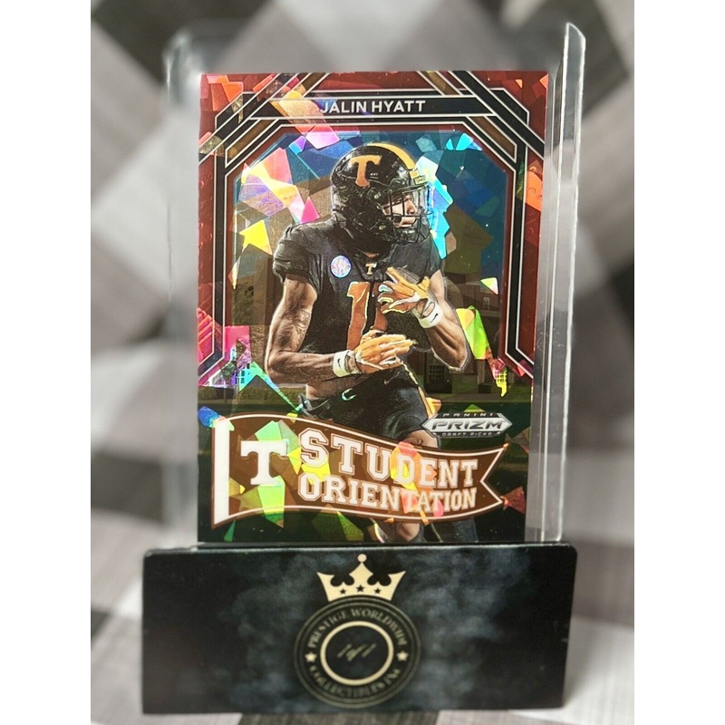 Jalin Hyatt 2023 Prizm Draft Picks Red Ice Student Orientation #SO-14 TEN & NYG (ONLINE ORDER ONLY)