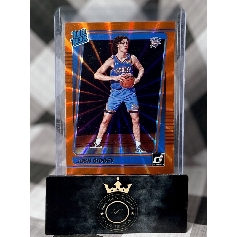Josh Giddey 2021-22 Donruss Rated Rookie Orange Laser #202 OKC Thunder RC (ONLINE ORDER ONLY)