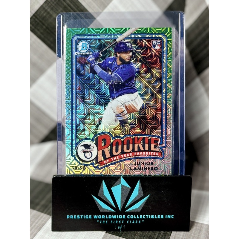 Junior Caminero 2024 Bowman Chrome Mojo Rookie Of The Year Favorites #ROY-8 Rays (ONLINE ORDER ONLY)