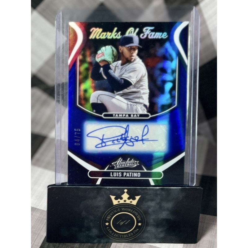 Luis Patino 2022 Absolute Marks of Fame Spectrum Blue Auto /75 #MOF-LP TB Rays (ONLINE ORDER ONLY)