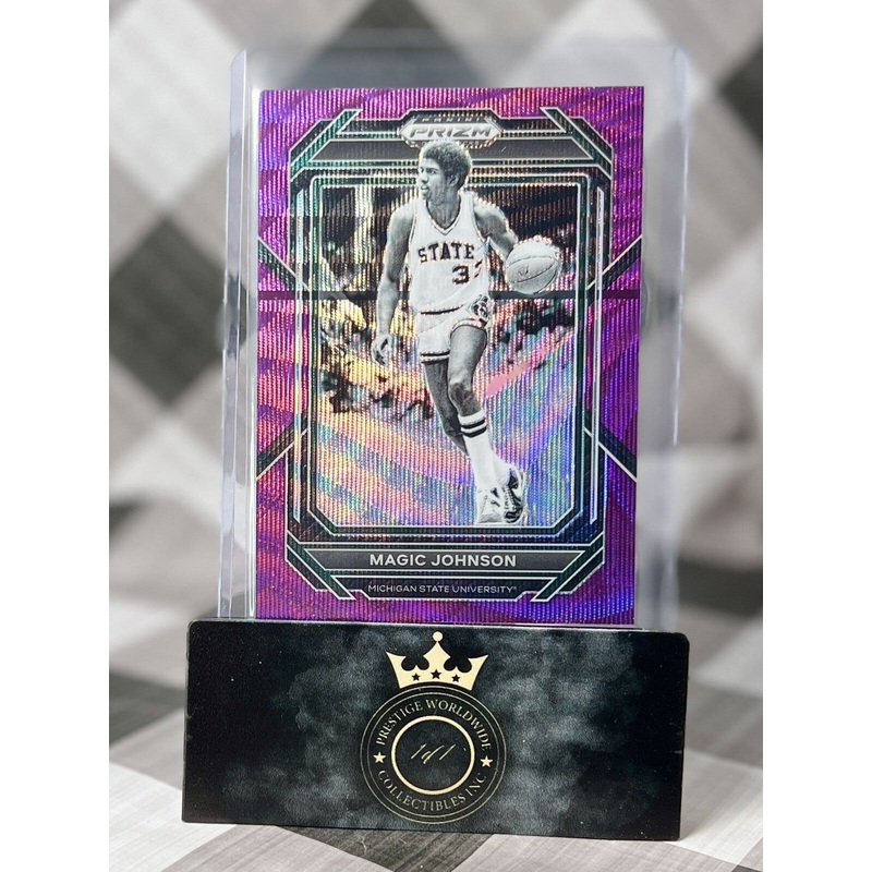 Magic Johnson 2023 Panini Prizm Draft Picks Purple Wave #79 Lakers & MSU SP (ONLINE ORDER ONLY)