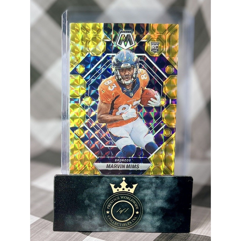 Marvin Mims 2023 Panini Mosaic Yellow Reactive Rookie #346 Denver Broncos RC (ONLINE ORDER ONLY)