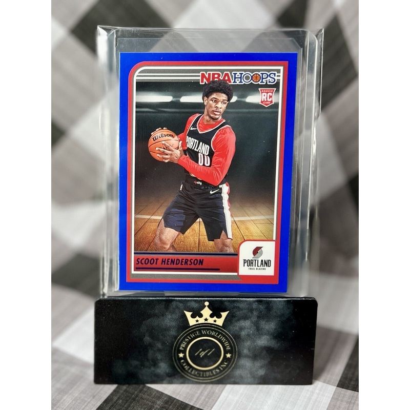 Scoot Henderson 2023-24 NBA Hoops Blue Parallel Rookie #232 Trail Blazers RC (ONLINE ORDER ONLY)