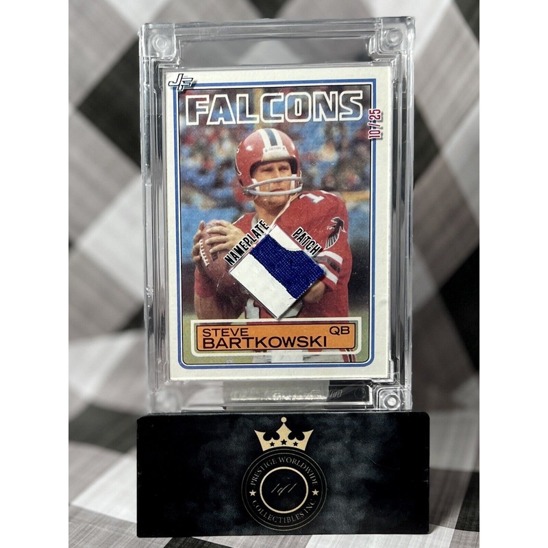 Steve Bartkowski 2022 Jersey Fusion 1988 Game Used Nameplate Patch /25 Falcons (ONLINE ORDER ONLY)