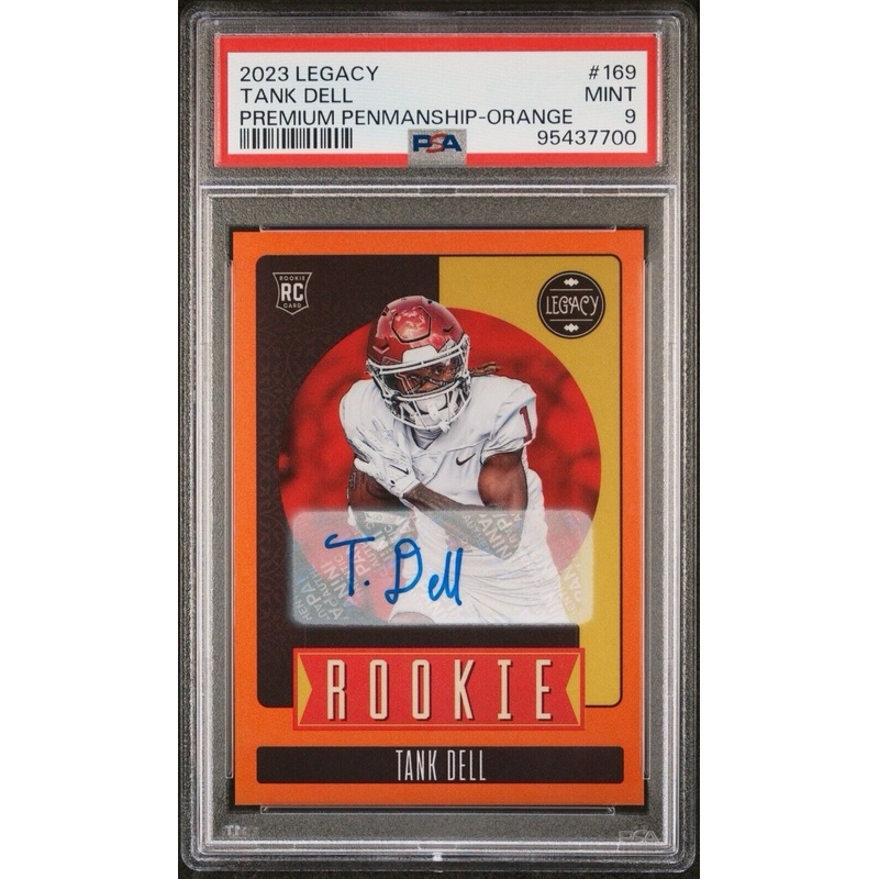 Tank Dell 2023 Legacy Penmanship Orange Rookie Auto /149 PSA 9 #169 Texans RC (ONLINE ORDER ONLY)