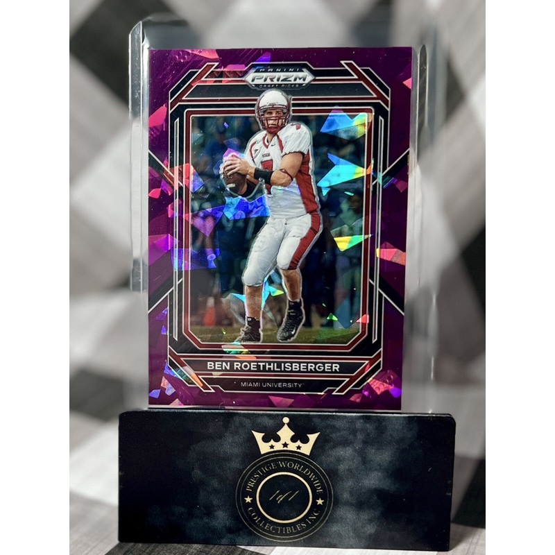 BEN ROETHLISBERGER 2023 PANINI PRIZM DRAFT PICKS PURPLE CRACKED ICE /149 #8 PIT (ONLINE ORDER ONLY)