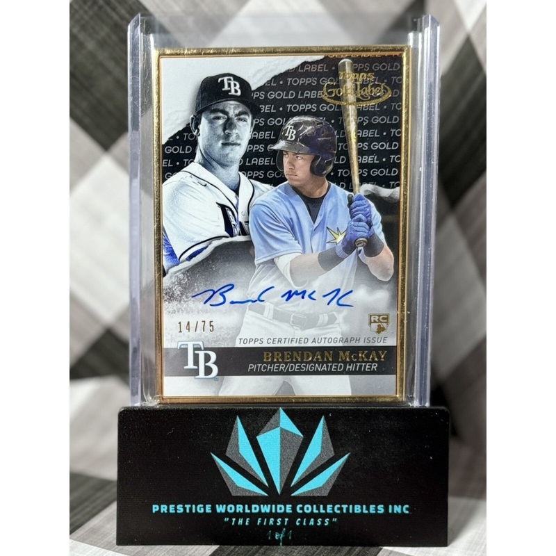 Brendan McKay 2020 Topps Gold Label Auto Framed Rookie /75 #GLA-BM TB Rays RC (ONLINE ORDER ONLY)