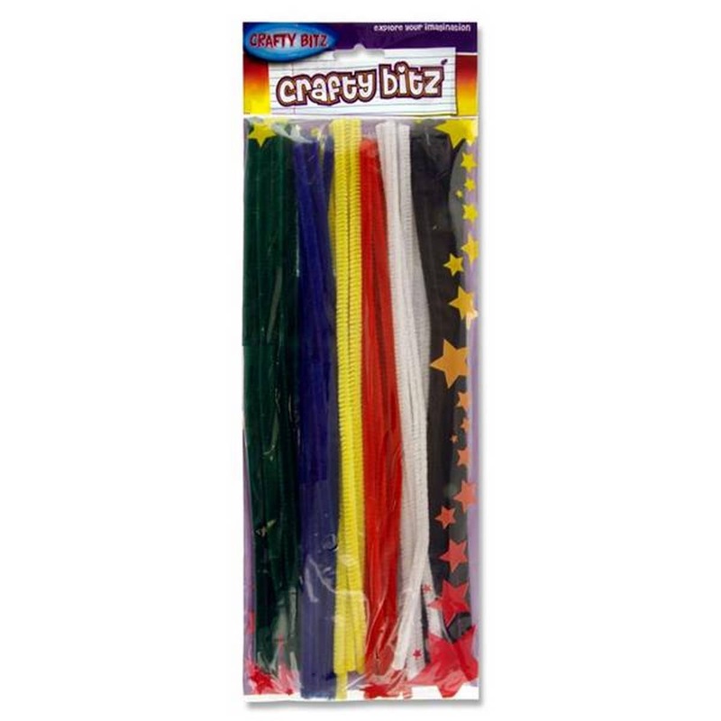 Chenille Pipe Cleaners 12 Vivid Colours Pack of 42