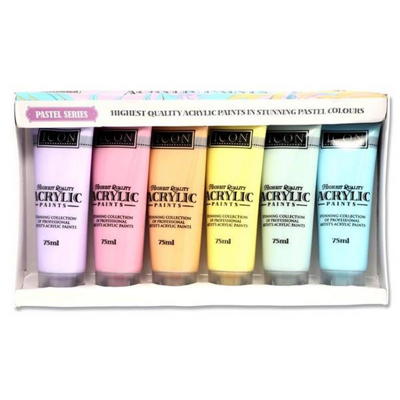 Icon Acrylic Paints Set 6x75ml  Pastel