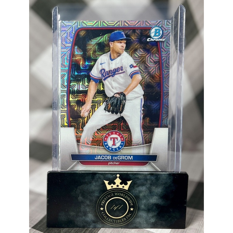 Jacob DeGrom 2023 Bowman Chrome Mega Box Mojo Refractor #54 Texas Rangers WS (ONLINE ORDER ONLY)