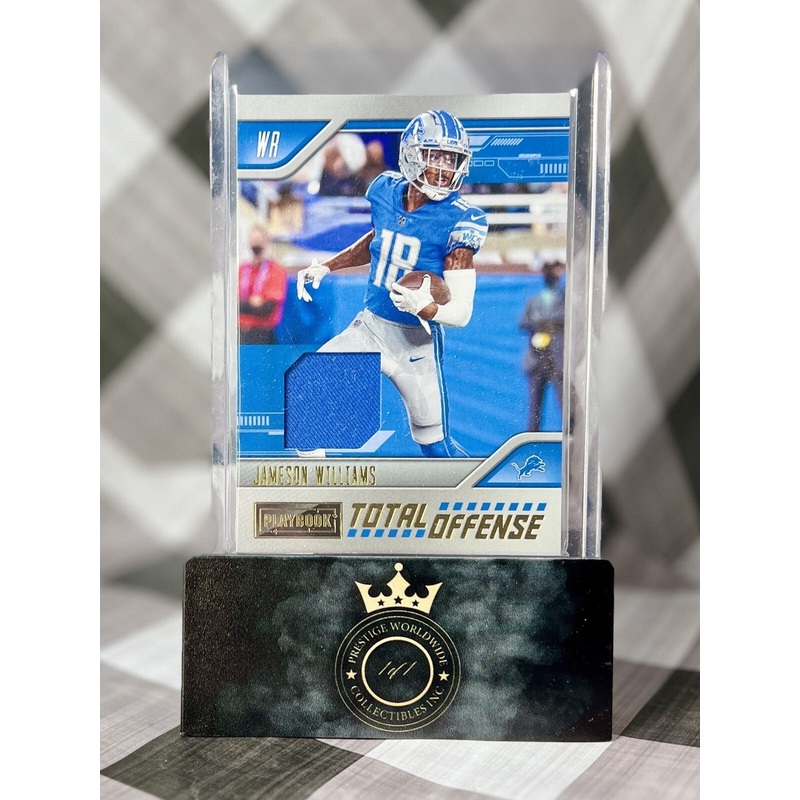 Jameson Williams 2022 Playbook Total Offense Rookie Patch #TO-25 DET Lions RC (ONLINE ORDER ONLY)