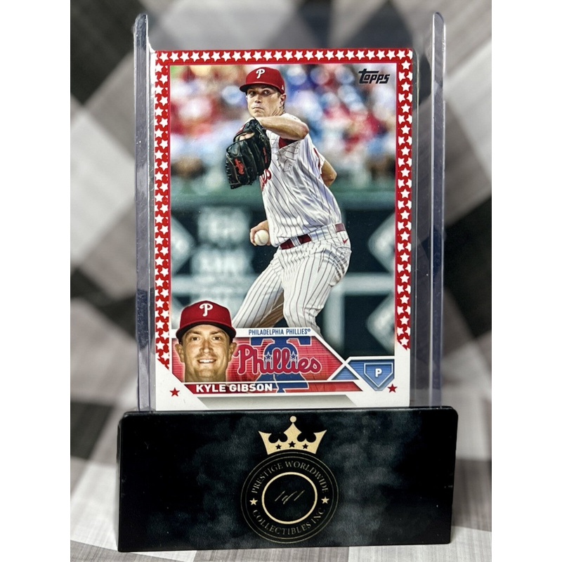Kyle Gibson 2023 Topps Series 1 Independence Day Border Rookie /76 #96 Phillies (ONLINE ORDER ONLY)