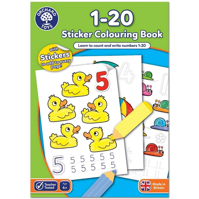 Orchard Toys 1-20 Sticker Colouring Book