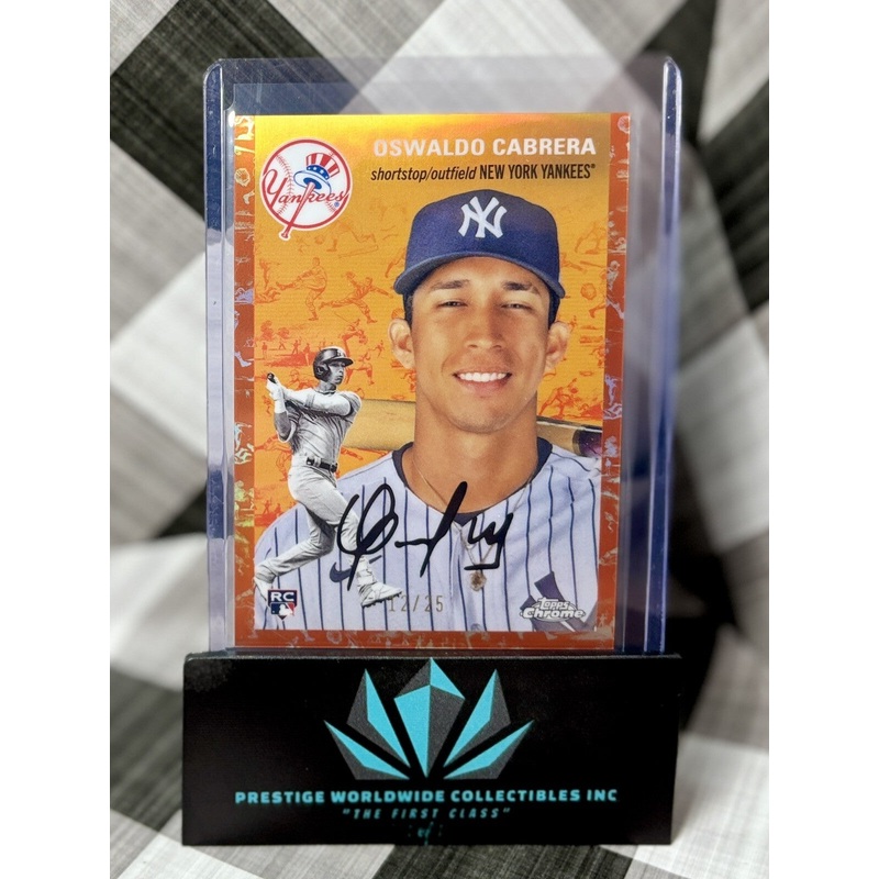 Oswaldo Cabrera 2023 Topps Chrome Platinum Orange Toile Rookie /25 #81 NYY RC (ONLINE ORDER ONLY)