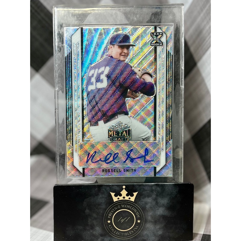 Russell Smith 2021 Leaf Metal Draft Wave Refractor Auto #BA-RS1 (ONLINE ORDER ONLY)
