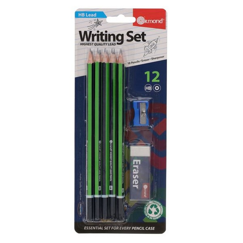 Student Solutions 12pc Pencils Eraser & Sharpener Set