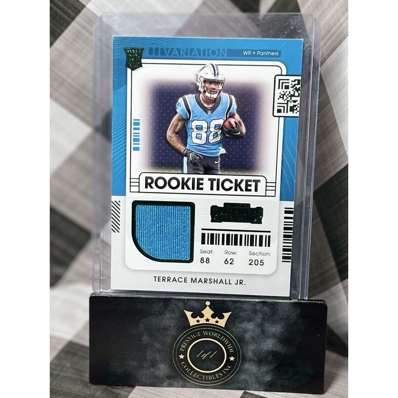 Terrace Marshall Jr. 2021 Contenders Rookie Ticket Var Patch #RSV-TMA Panthers (ONLINE ORDER ONLY)