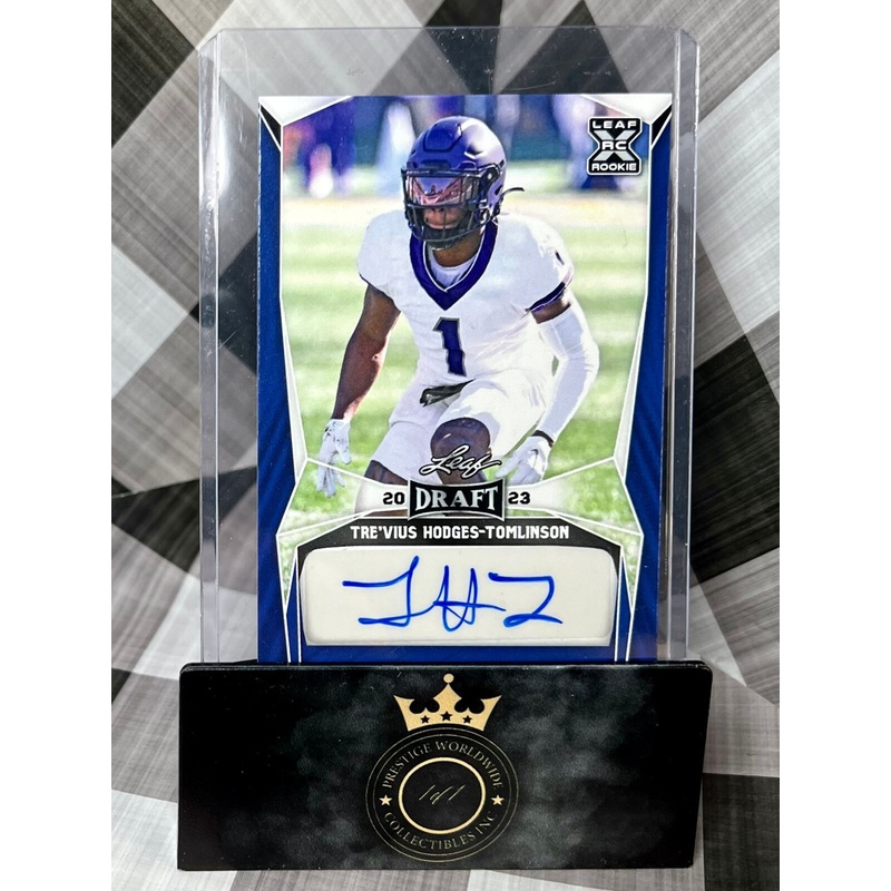 Tre’vius Hodges-Tomlinson 2023 Leaf Draft Blue Rookie Auto #BA-THT (ONLINE ORDER ONLY)