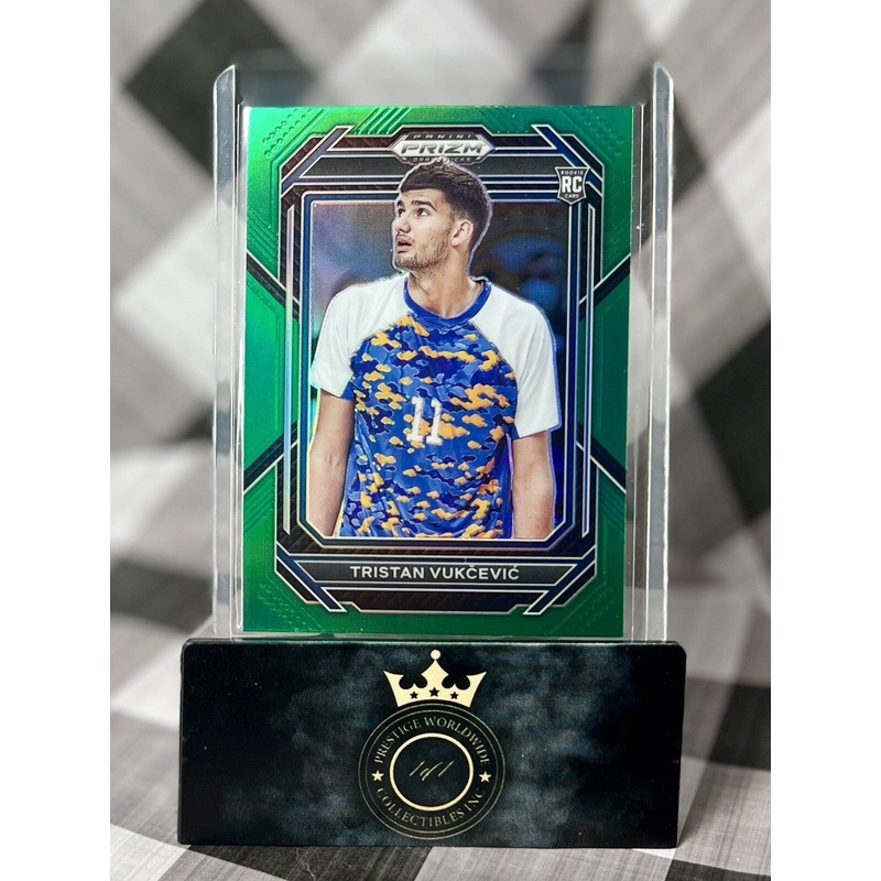 Tristan Vukcevic 2023 Panini Prizm Draft Picks Green Prizm Rookie #38 Wizards RC (ONLINE ORDER ONLY)
