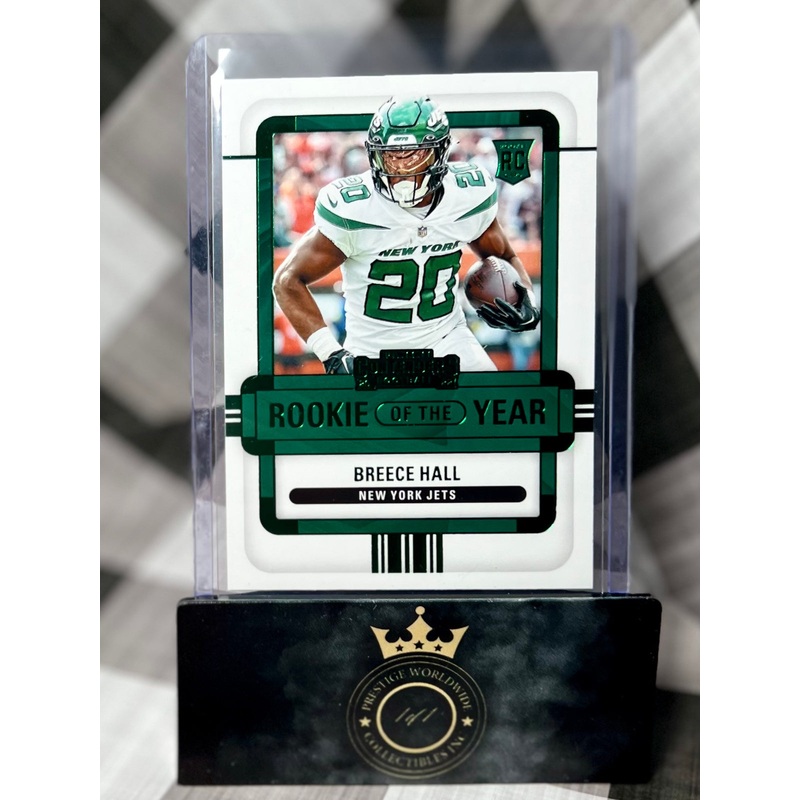 Breece Hall 2022 Contenders Emerald Rookie of the Year #ROY-BHA (ONLINE ORDER ONLY)