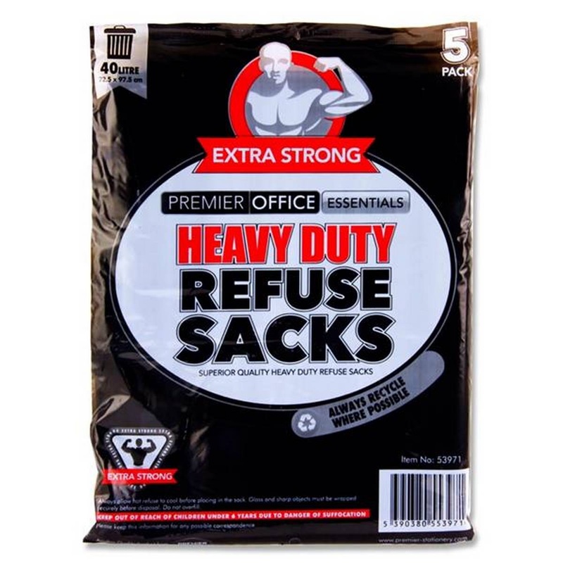 Heavy Duty Refuse Sacks Pack of 5