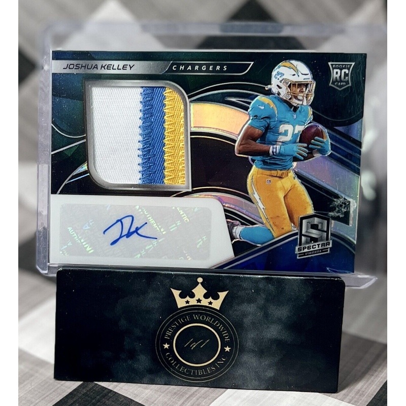 Joshua Kelley 2020 Spectra 3 Color Rookie Patch Auto /99 #235 Chargers RPA SP (ONLINE ORDER ONLY)