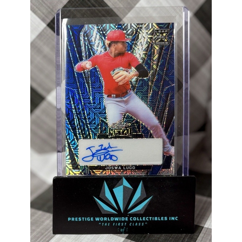 Joswa Lugo 2024 Leaf Metal Blue Prizmatic Rookie Auto /7 #BA-JL2 LA Angels RC (ONLINE ORDER ONLY)