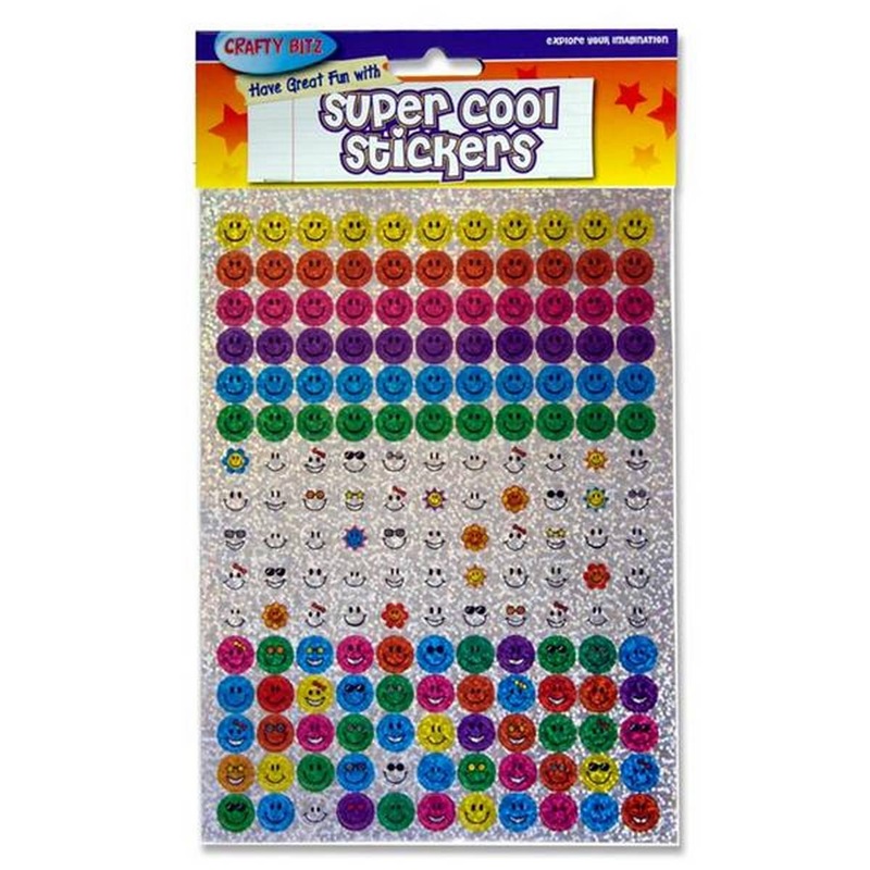 Reward Stickers Holographic  Assorted Smiley