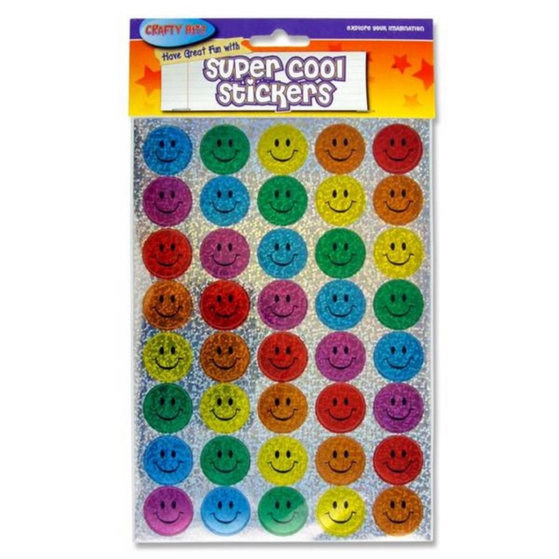 Reward Stickers Holographic  Smiley
