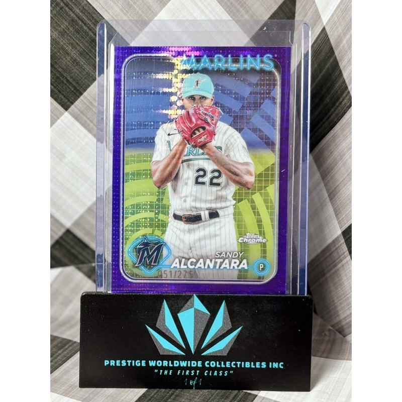 Sandy Alcantara 2024 Topps Chrome Sonar Purple Refractor /275 #138 Miami Marlins (ONLINE ORDER ONLY)
